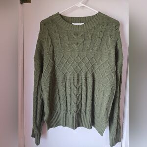 Green Cable Knit Sweater